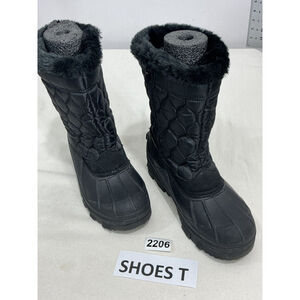 Womans Latour Weather Proof Quilted Sherpa Lined Snow boots Size 6 Black